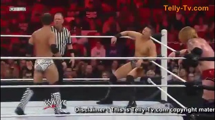 Wwe Raw The miz and John Cena vs The core Tag team championship 