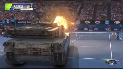 Новак Джокович се изправя срещу танк на корта