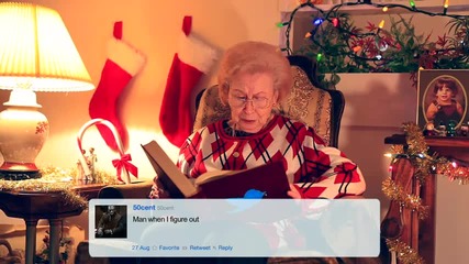 Голям Смях!!! Бабче чете Туитовете на 50 Cent! 