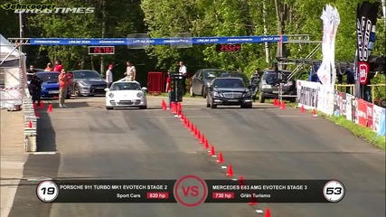 Mercedes E63 Evotech vs Porsche 911 Turbo
