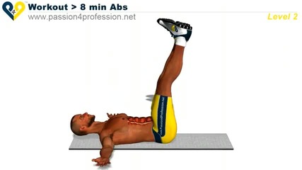8 мин. Abs Workout За 6 коремни плочки ниво 2