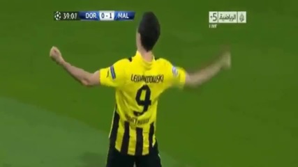 Lewandowski goal vs Malaga 1:1 (3:2)
