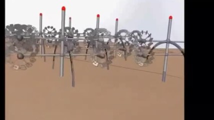 hydrokinetic power plant at low speed water flow in river tidal with overlapped underwater turbines