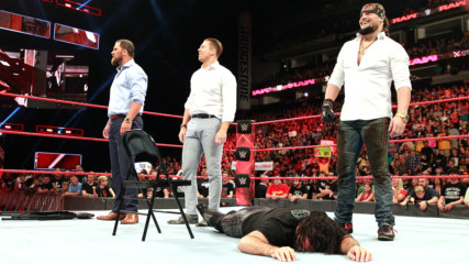 The Miz and The Miztourage pummel Dean Ambrose and Seth Rollins: Raw, July 17, 2017