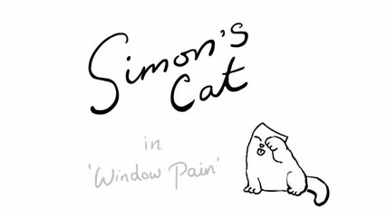 Котката Саймън в "цапане на прозорец"