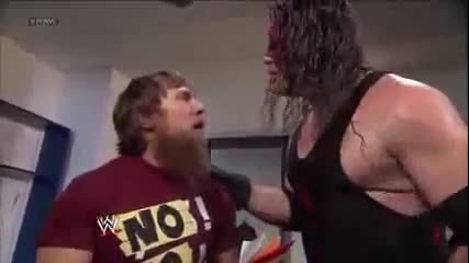 Кейн и Даниел Браян спорят преди мача им срещу Щита
