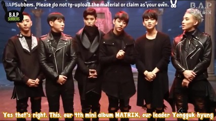 [eng] 151116 Greetings from B.a.p who came back with 'matrix' - Melon