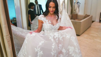 Nikki Bella is jubilant while she tries on wedding dresses again: Total Bellas Preview Clip, July 8, 2018