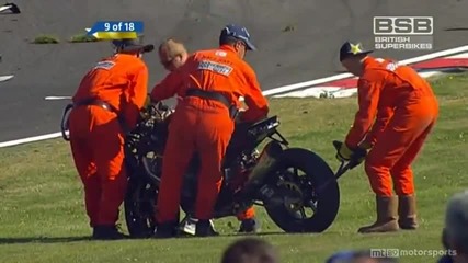 Josh Brookes Spectacular Crash at Oulton Park 2011 British Superbikes