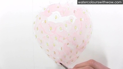 Как да нарисуваме ягода с 3 D ефект използвайки акварел /урок от Anna Mason/