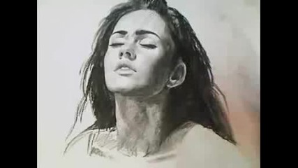 Speed Charcoal Drawing - Megan Fox - Theportraitart