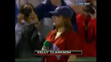 Kelly Clarkson Singing God Bless America Red Sox Game 7th Inning August 28, 2009 