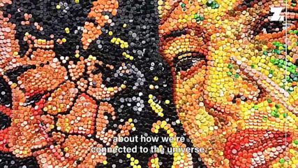 Creating beautiful murals and powerful messages with bottle caps