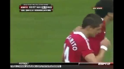 Goal Chicharito Hernandez Manchester United vs Mls All Stars 5 - 2 