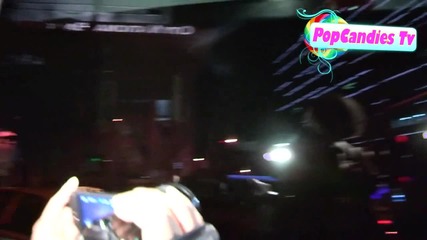 Justin Bieber & Selena Gomez with paparazzi at Bootsy Bellows in La
