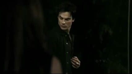 Damon and Elena kissing (that is Kathrin)