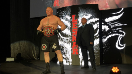 Universal Champion Brock Lesnar battles Sheamus at a WWE Live Event