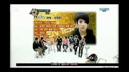 Teen top Ricky cute and funny in Weekly idol.