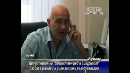 Директорът на Обществен ред и сигурност раздава шамари и заплахи [тв Скат 27.06.09г.]