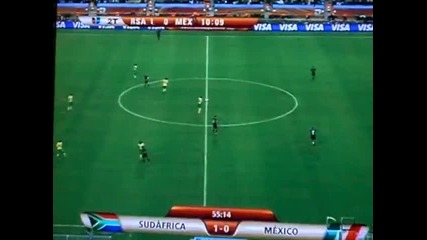 Южна Африка 1 - 0 Мексико (гол на tshabalala) Световното по футбол 2010 11.06.2010 