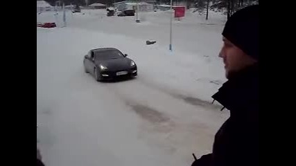 Porsche Panamera Ice Hill Climb