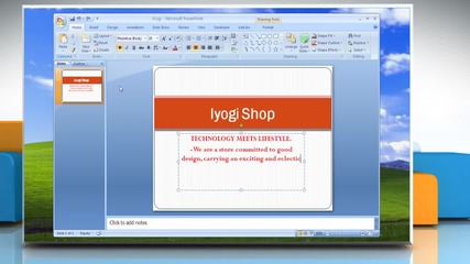 Microsoft® Powerpoint 2007: How to redo type in a current presentation on Windows® Xp?