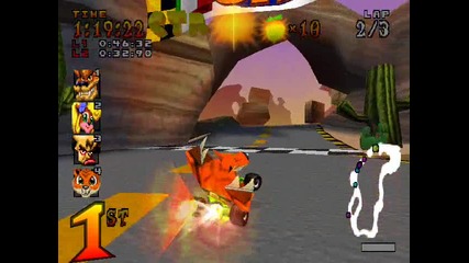Crash Team Racing - Area The Lost Ruins - Dingo Canyon - Yellow Ctr Token 