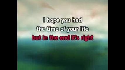 Karaoke video song - Time Of Your Life (good Riddance) - Green Day 