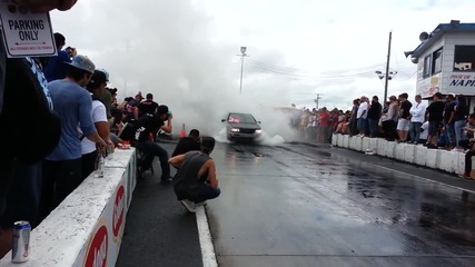 Vw Jetta Burnout ends in flames!