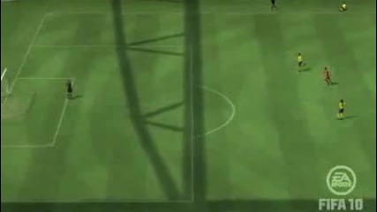 Fifa 10 - Автогол на Ерик Абидал след грешка на Виктор Валдес 