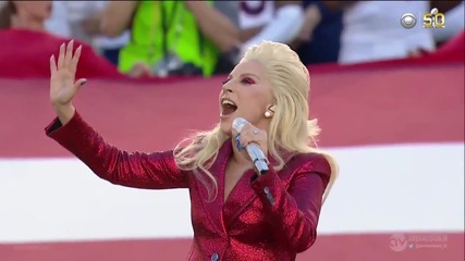 Лейди Гага изпълни блестящо химна на Америка 07.02.2016