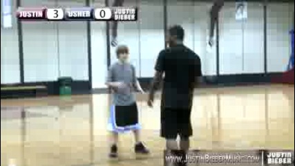 Justin Bieber & Usher play One on One Basketball in Nyc 