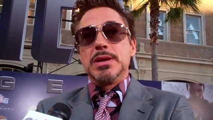 Робърт Дауни младши на премиерата на филма Капитан Америка: Първият Отмъстител