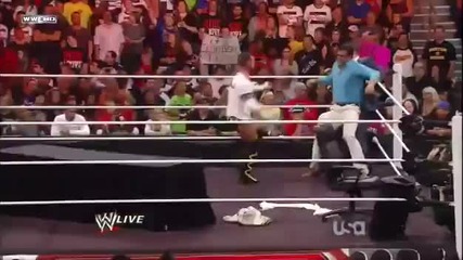 Cm Punk - Corner Knee Strike Followed By Running Bulldog Through A Table