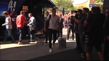 Вече сме в Берлин /champions League final- Fc Barcelona players arrive at hotel in Berlin