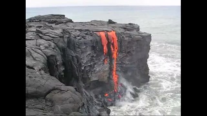 Lava Enters the Pacific Ocean in Hawaii