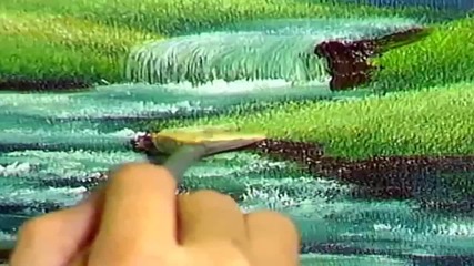 S05 Радостта на живописта с Bob Ross E07 - бълбукащ ручей ღобучение в рисуване, живописღ