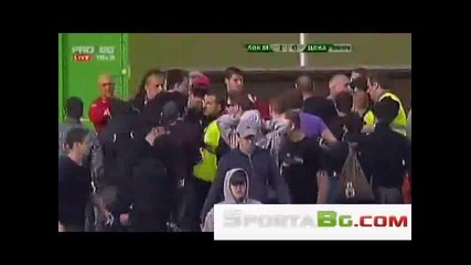 Бой на терена и прекратен мач между Цска и Локо (мз)