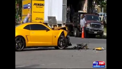 Transformers 3 Bumblebee Camaro Crashes while filming in Dc
