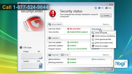 Scan your Windows® Vista based Pc using G Data® Antivirus 2011