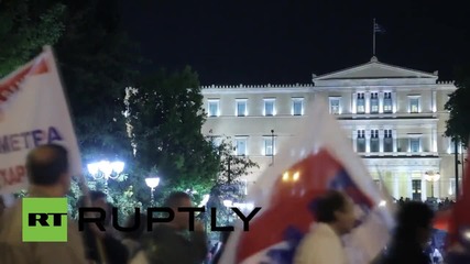 Greece: Anti-austerity protesters rally outside Hellenic Parliament