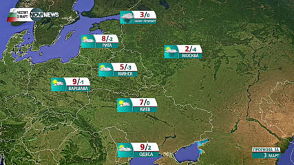 Прогноза за времето на NOVA NEWS (03.03.2021 - 14:00)