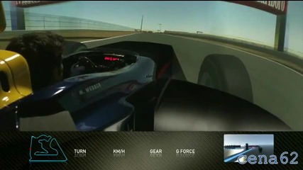 Mark Webber rides Bahrain on simulator 