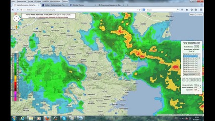 Анимация от радарни изображения на бурята в Аспарухово.