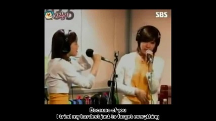 Snsd (taeyeon and Tiffany) - Because Of You (lyrics)