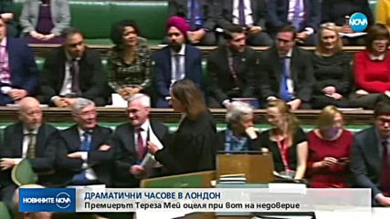 Тереза Мей едва оцеля при вота на недоверие