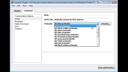 (5.3) Camtasia Studio 5 - Theater Customization Options