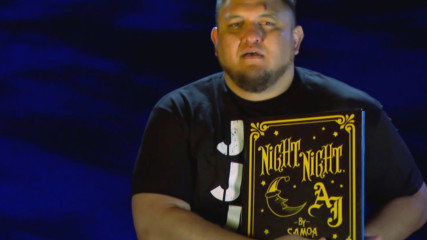 Samoa Joe reads "Night Night, AJ": SmackDown LIVE, Sept. 11, 2018