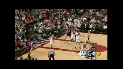 Kobe Bryant 34 points Lakers Loss at Blazers 2008 split2
