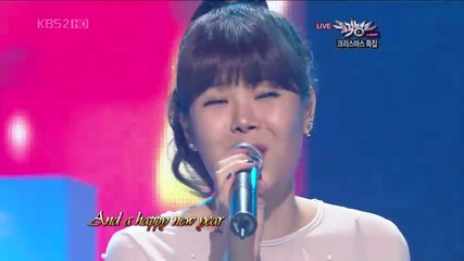 Lyn - Snowstorm of love + We wish you a merry Christmas ~ Music Bank (24.12.10) 